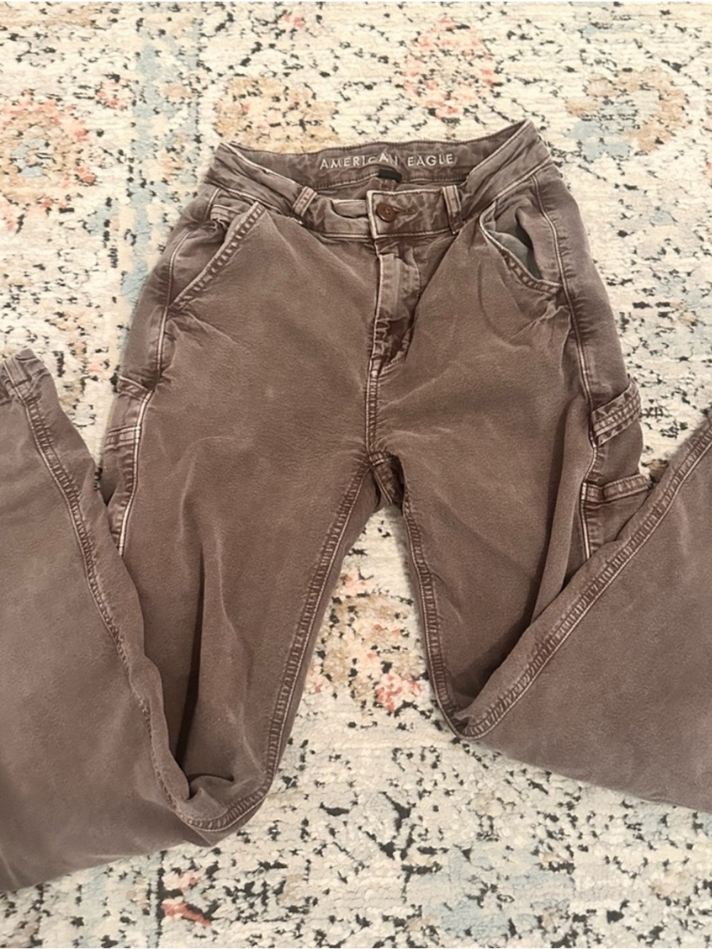 American Eagle Brown Straight-Leg Carpenter Pants | 24R